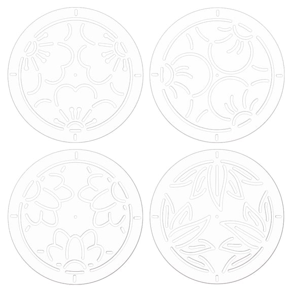 Acrylic Embroidery Tool Drawing Line Template Flower Pattern Clear 114.5x2mm 4pcs/set DIY