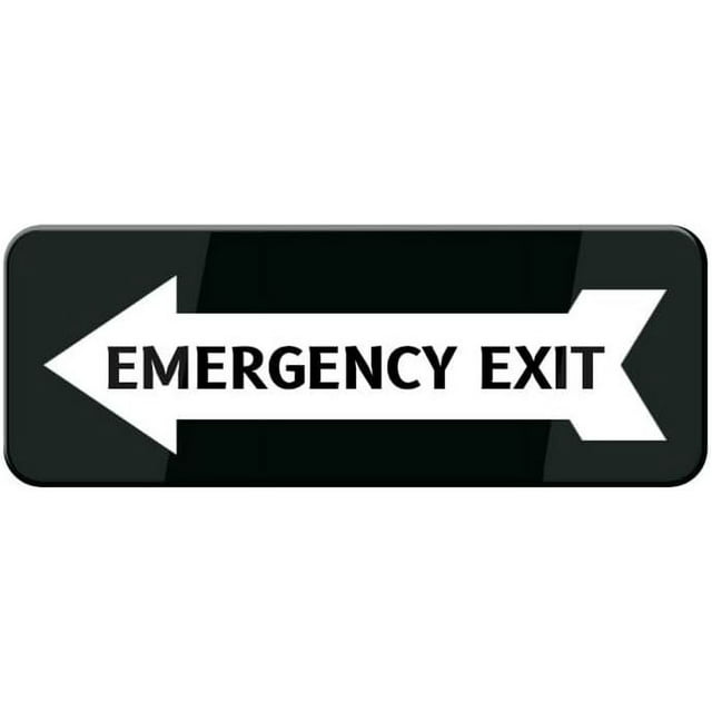Acrylic Emergency Exit With Left Arrow Door Sign Great Use For