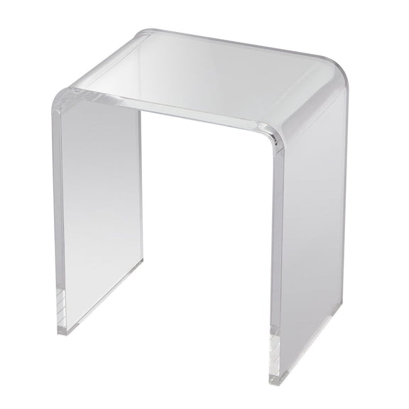 Acrylic End Table, C-Shaped Side Table, Clear Lucite Coffee Table for Living Room, Bedroom, U-Shape Acrylic Table for Drink, Snack, Decor