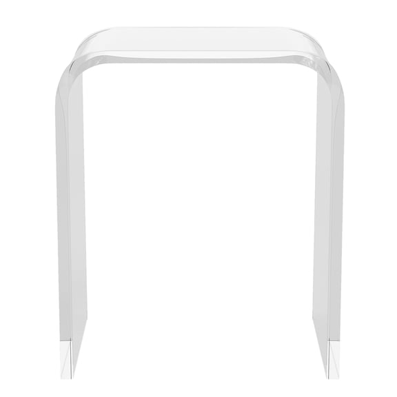 Acrylic End Table, Clear Lucite Side Table, Modern Square Nightstand with Waterfall Edges, Small Space Coffee Table for Bedroom, Living Room, Office