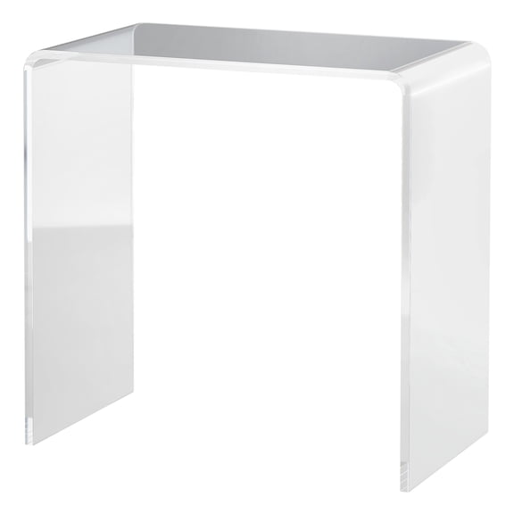 Acrylic End Table, Waterfall Side Table, Clear Coffee Table with Storage, 21"x12"x21", Modern Living Room Small Space