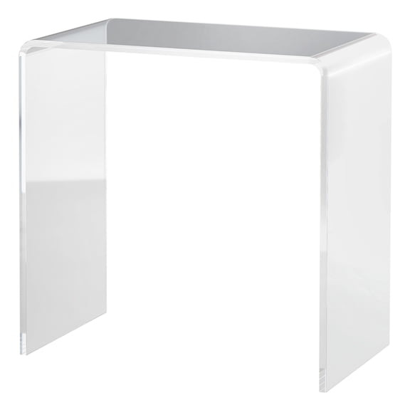Acrylic End Table, Waterfall Side Table, Clear Coffee Table with Storage, Modern Living Room Furniture, 21x12x21 Inch