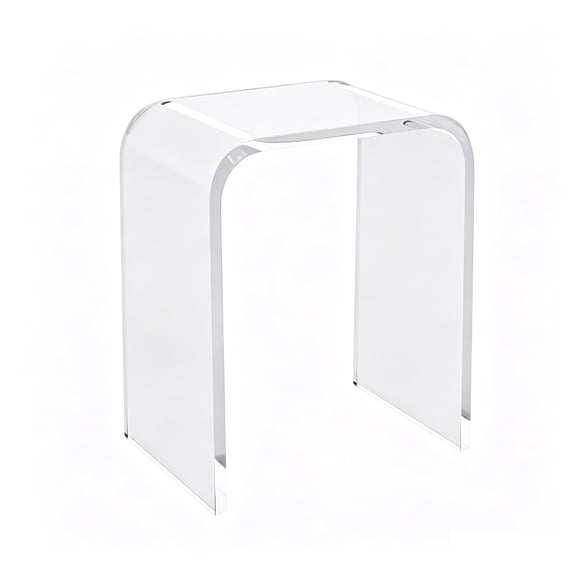 Acrylic End Table with Waterfall Edges, Square Nightstand and Side Table, Clear Coffee Table,16x12x18 in