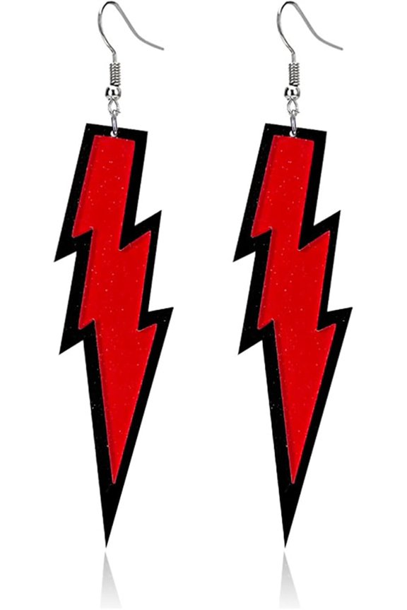 Acrylic Exaggerated Lightning Earrings Statement Punk Retro Geometric Delicate Neon Personalized Earrings Accessory Jewelry for Women
