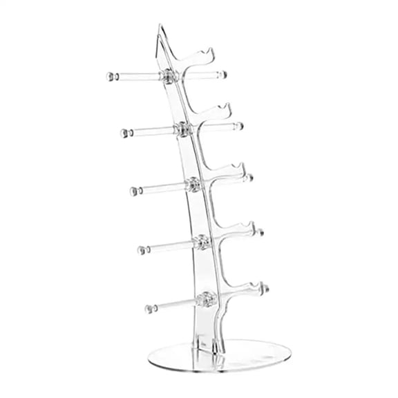 Acrylic Eyeglass Holder 5-tier Optical Glasses Organizer Stand Boat Arc Design Eyewear Holder Display Ski Goggles Storage Rack