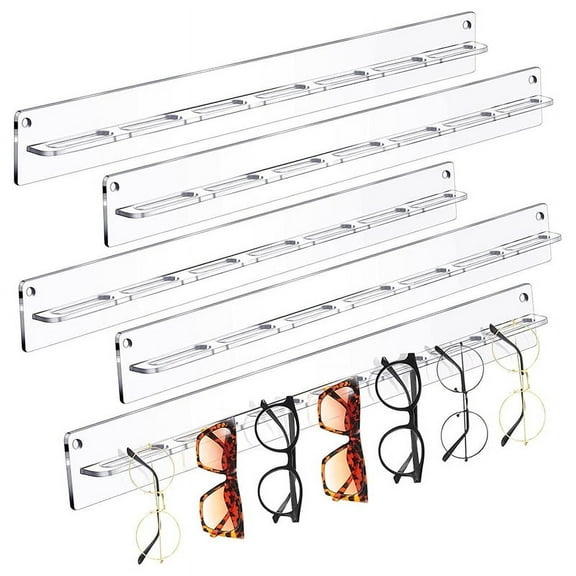 Acrylic Eyeglasses Holder Wall Mounted Sunglasses Organizer Storage Eyewear Display Hanger Rack Jewelry Shelf
