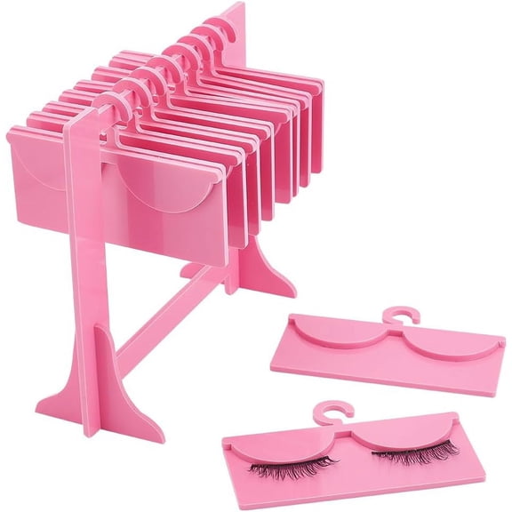Acrylic False Eyelash Display Holder with 10 Hanger Try On Case Lashes Display Board Flamingo 4.5x14x13.2cm Acrylic