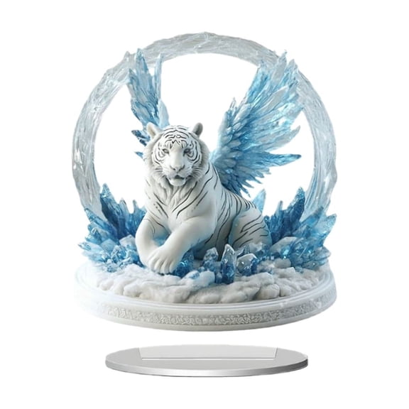 Acrylic Figurine With Blessing Design, Home Decor And Tabletop Accent For Living Room Decor, Study Desk And Peaceful Atmosphere