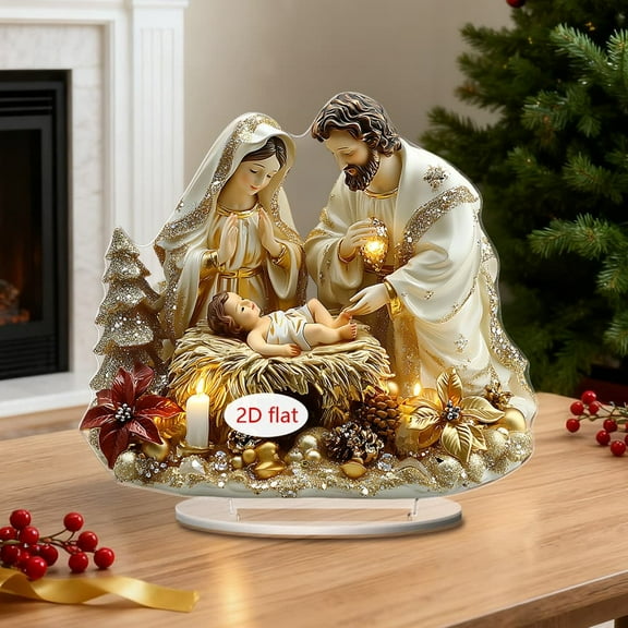 Acrylic Figurine for Home Decor, Clear Material with Blessing Design, Versatile for Living Room Study or Desk, for Peaceful Ambiance and Gift Giving