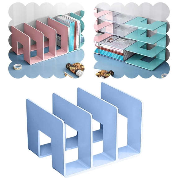 Acrylic File Organizer For Desk Desktop Document/Mail Organizer 3 Compartments Plastics Bookshelf Floating Office cabinet