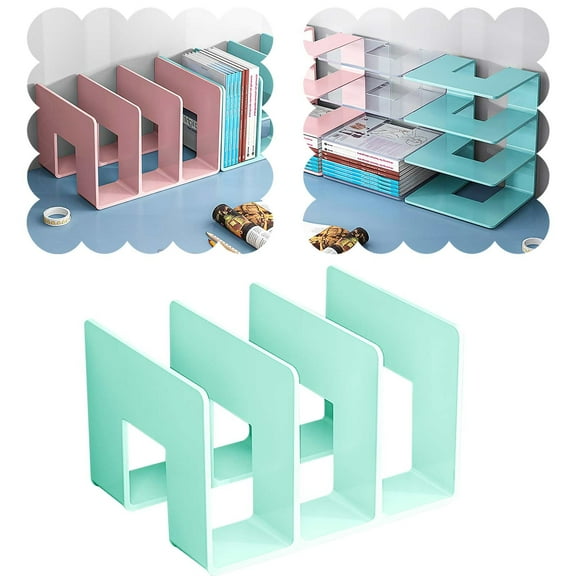 Acrylic File Organizer For Desk Desktop Document/Mail Organizer 3 Compartments Plastics Bookshelf Floating