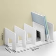 thumbnail image 1 of Acrylic File Sorter, 4 Slots Desk Organizer, Desktop File Folder Holder Organizer, Office Storage Stand Rack for Book, Purse, Handbag, Envelopes, Mail, Document, Notebook, White, 1 of 9