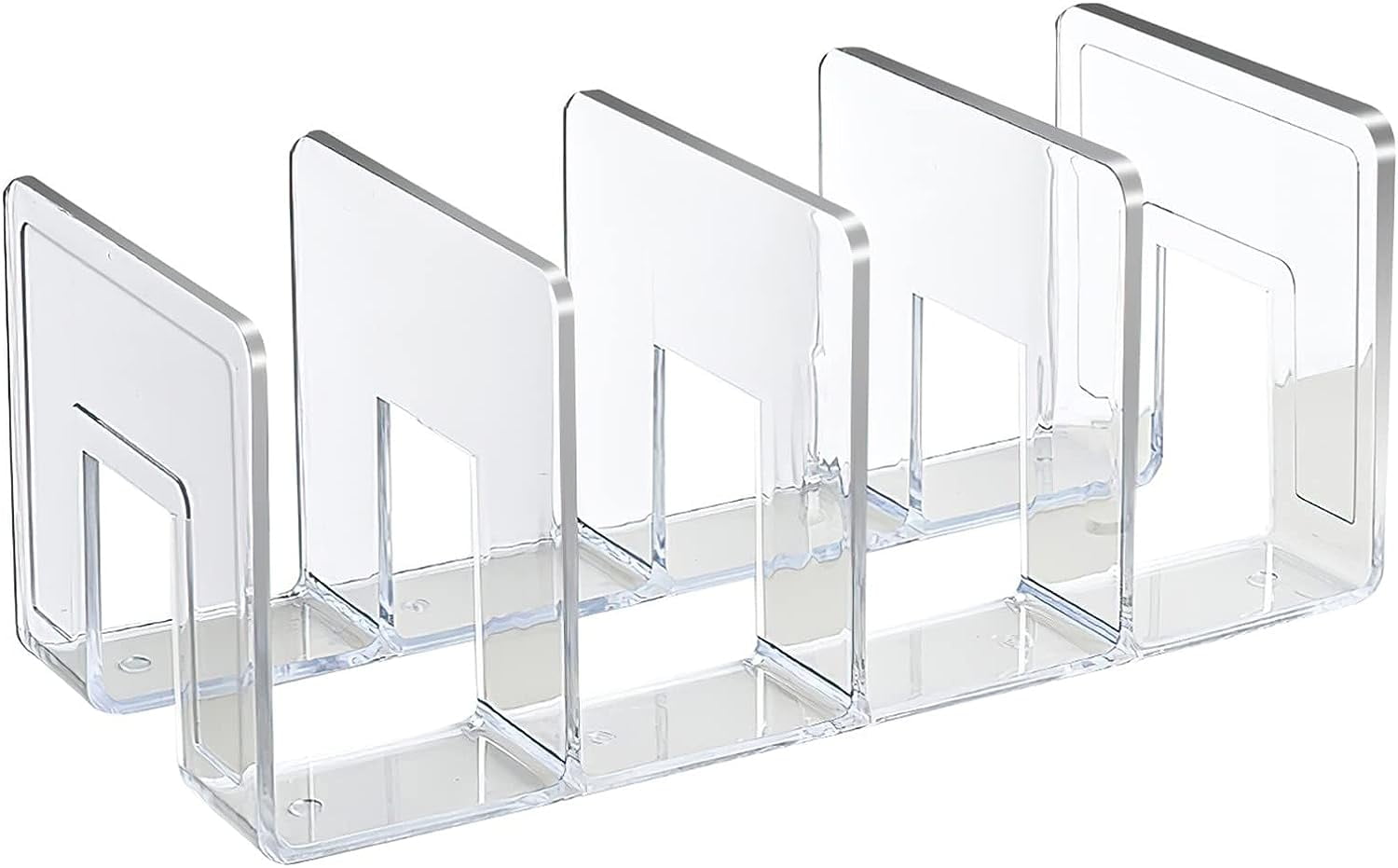 DOITOOL 2-Pack Transparent Desktop File Organizer – Clear Plastic Document Rack For Office Or Home | Magazine, Book & Paper Storage