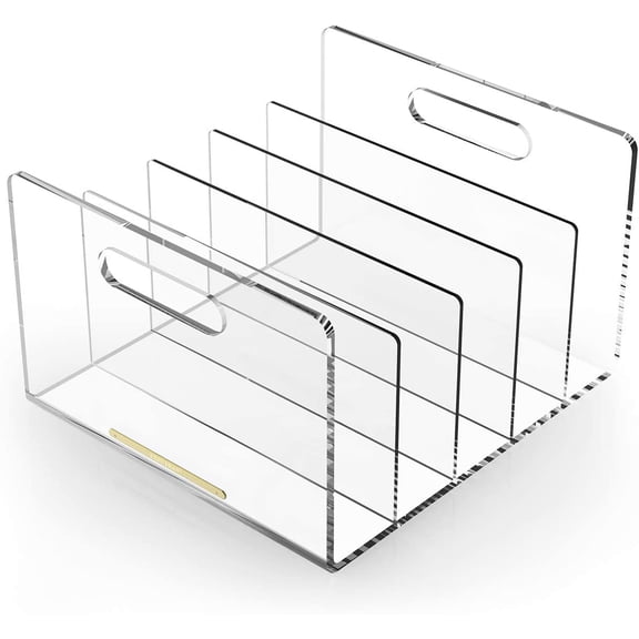 Acrylic File Sorter, Desktop Collator Office Orizer, Clear 11.4" x 6.7" 10"