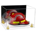thumbnail image 1 of Acrylic Fireman's Helmet Large Display Case with Mirror, Yellow Risers and Clear Base (A014-YR), 1 of 2