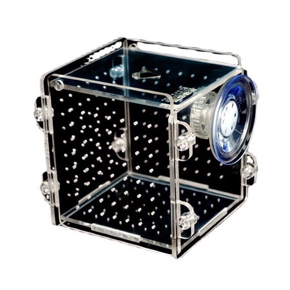 Acrylic Fish Breeding Box,Transparent Fish Isolation Box Acrylic Hatchery Incubator Tank with Suction Cups for Baby Fishes Shrimp Betta and Guppy