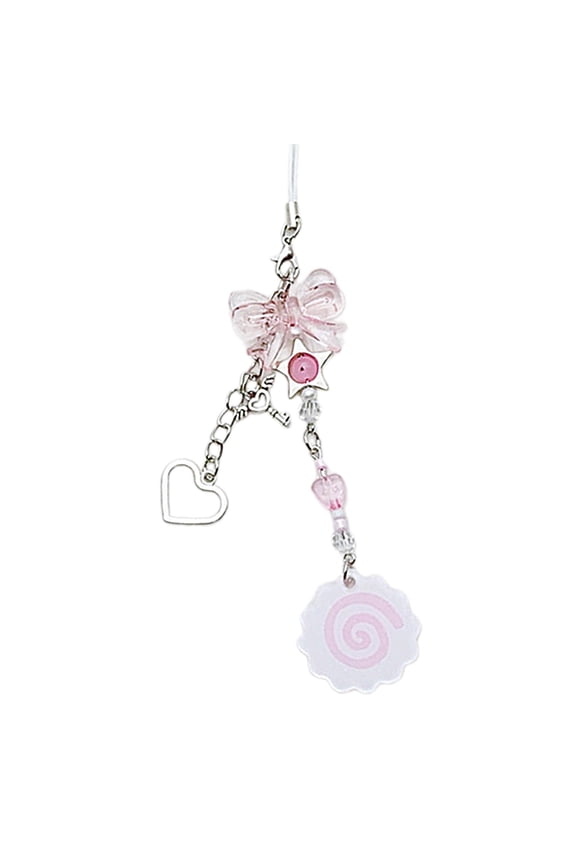 Acrylic Fish Cake Pendant Elegant Phone Charm Keyring Cute Accessory for Bag