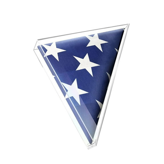 Acrylic Flag Display Box Triangles Flag Container Flag Storage Case with Cover