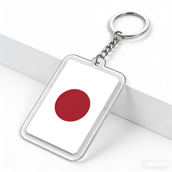 Acrylic Flag Keychain, Double Sided Printed Key Ring, Lightweight Bag Charm Accessory, Durable Travel Souvenir Pendant, Decorative Key Holder Gift, Clear Acrylic Keychain