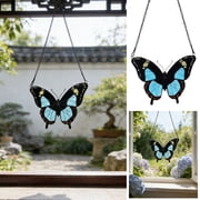 Acrylic Flat Animal Hanging Ornaments, Blue Butterfly Design Decor, Exquisite Home Wall Accents, Lightweight Decorative Charms for Window and Room Decoration, Colorful