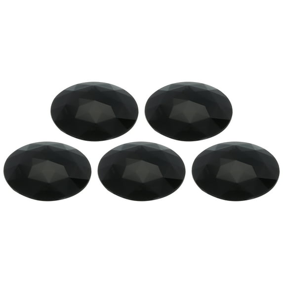 Acrylic Flat Back Rhinestones 5 Pcs 2 Inch Round Artificial Gemstone Craft Bead Jewelry Making Black