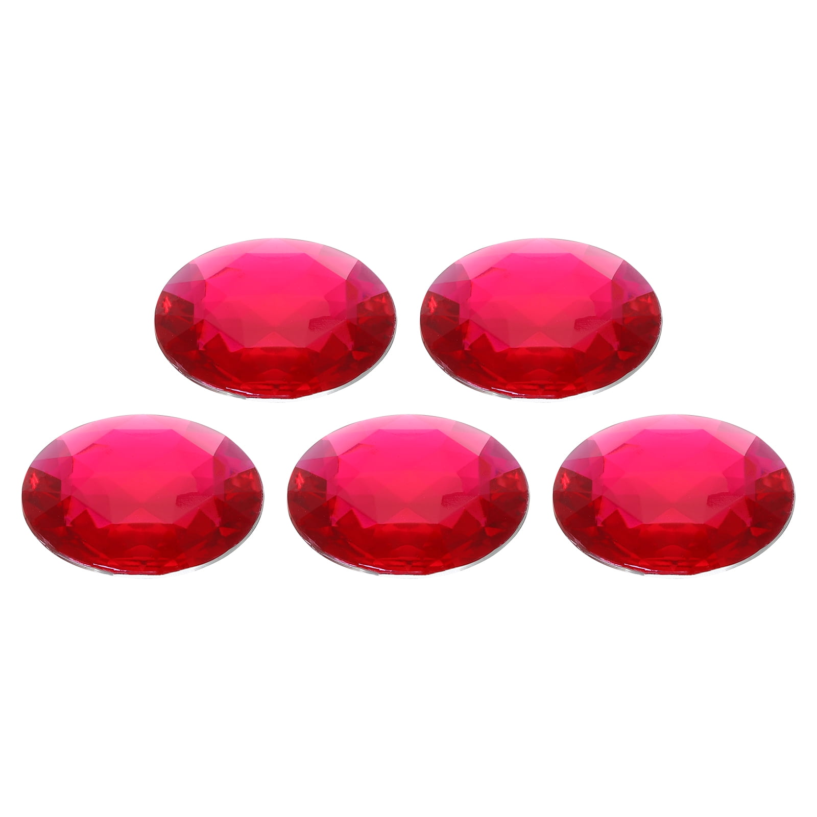 Acrylic Flat Back Rhinestones 5 Pcs 2 Inch Round Artificial Gemstone ...