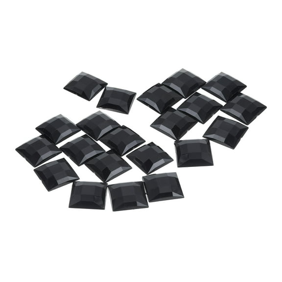 Acrylic Flat Back Rhinestones Square Artificial Gemstone for Crafts Face Painting Jewelry Making Black