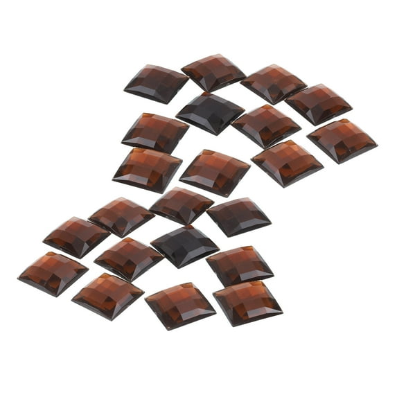 Acrylic Flat Back Rhinestones Square Artificial Gemstone for Crafts Face Painting Jewelry Making Coffee