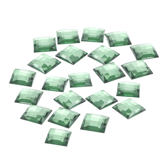 Acrylic Flat Back Rhinestones Square Artificial Gemstone for Crafts Face Painting Jewelry Making Grass Green