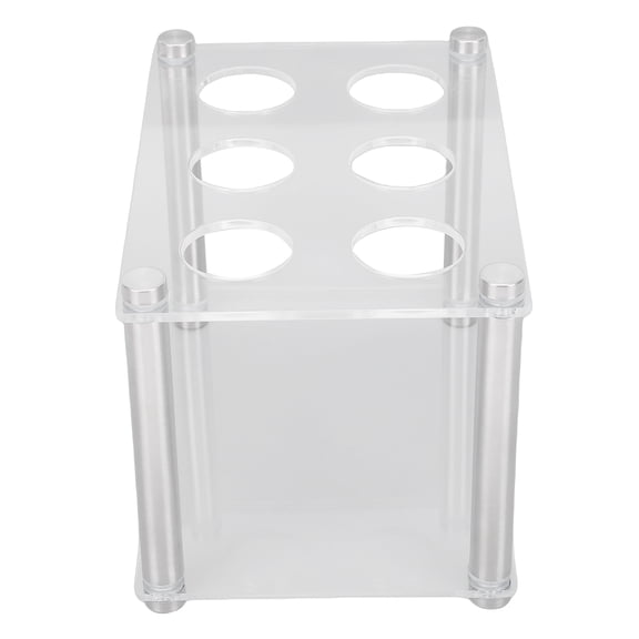 Acrylic Flavor Bottle Organizer, 6-Hole Clear Storage Rack for Cirkul Cartridges, Kitchen Countertop Display Stand (6.3 x 4.3 x 3.5 in)