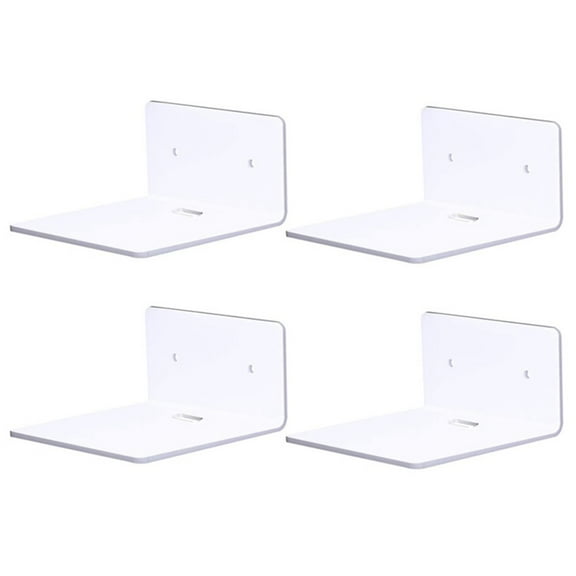 Acrylic Floating Shelves Set of 4,Wall Mounted Display Racks for Bathroom,Bedroom & Kitchen Storage,Clear Corner Wall Shelf Organizer
