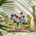 thumbnail image 1 of Acrylic Floral Desktop Display, Printed Transparent Ornament, Wooden Base Decoration, Elegant Home Decor, Romantic Gift for Sisters and Friends Multicolour, 1 of 8