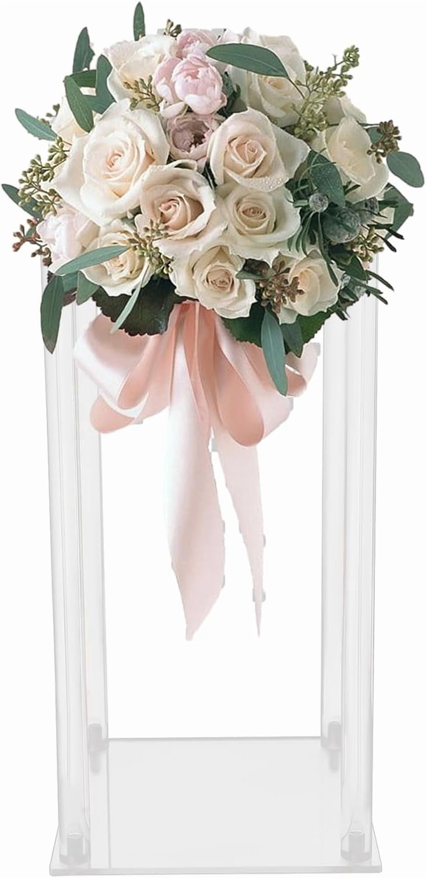 Acrylic Floral Stand Wedding Centerpieces for Tables, 10PCS Geometric Vases for Centerpieces Bulk Birthday Baby Shower Party Decoration (15.75inch Tall)