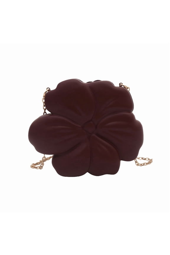 Acrylic Flower Box Bag for Women, Stylish Creative Round Clutch - Magnetic Closure Chain Shoulder Bag for Daily Matching, Parties & Evening Events (Red/Black/Blue/Brown/Purple)