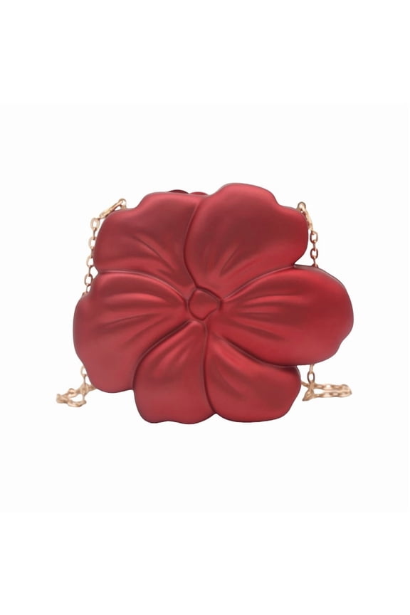 Acrylic Flower Box Bag for Women, Stylish Creative Round Clutch - Magnetic Closure Chain Shoulder Bag for Daily Matching, Parties & Evening Events (Red/Black/Blue/Brown/Purple)