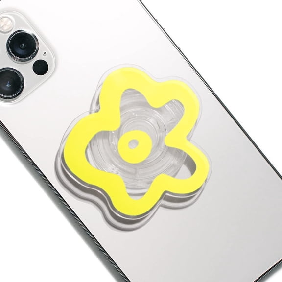 Acrylic Flower Collapsible Expandable Multi Functional Mobile Phone Grip & KicktandYellow