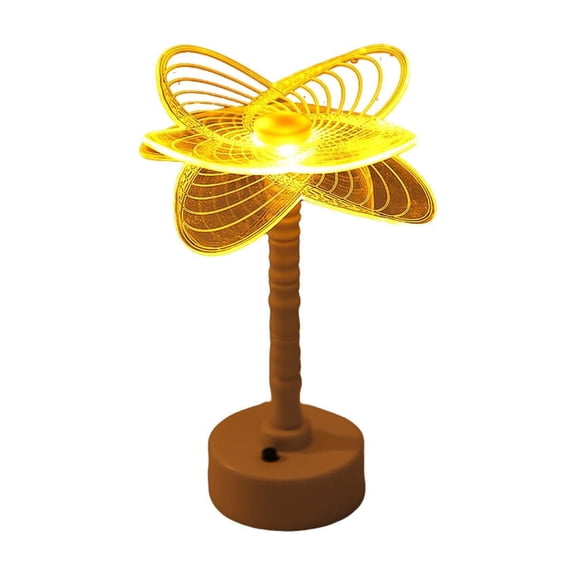 Acrylic Flower LED Table Lamp Warm Light Bedside Lamp for Bedroom Living Room Decor Night Light with Pp Base, A