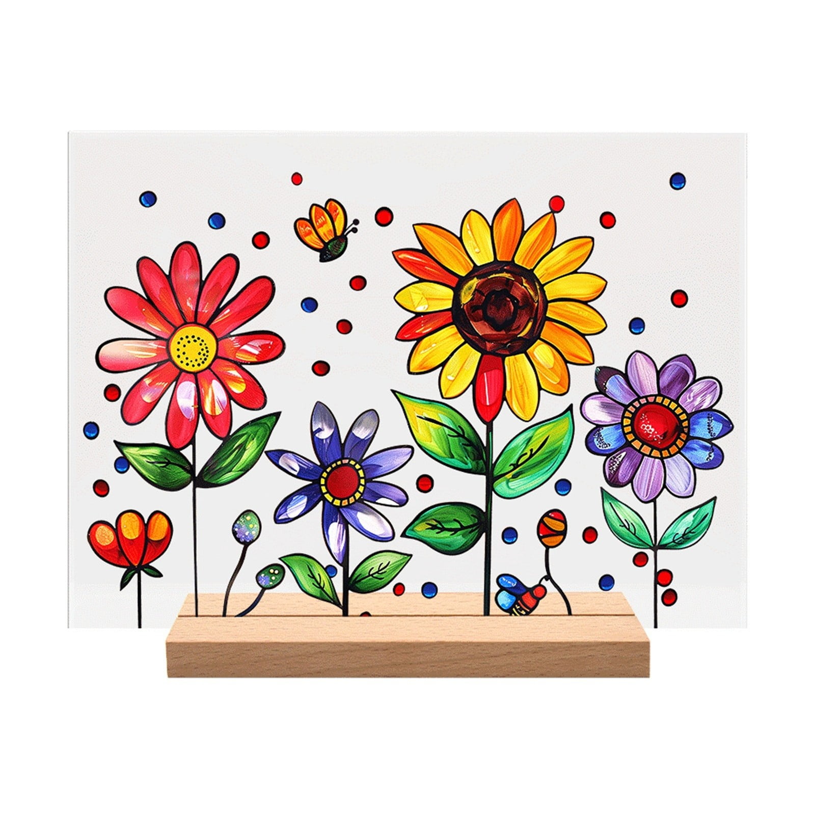 Acrylic Flower Pattern Display Stand Imitation Glass Texture Display