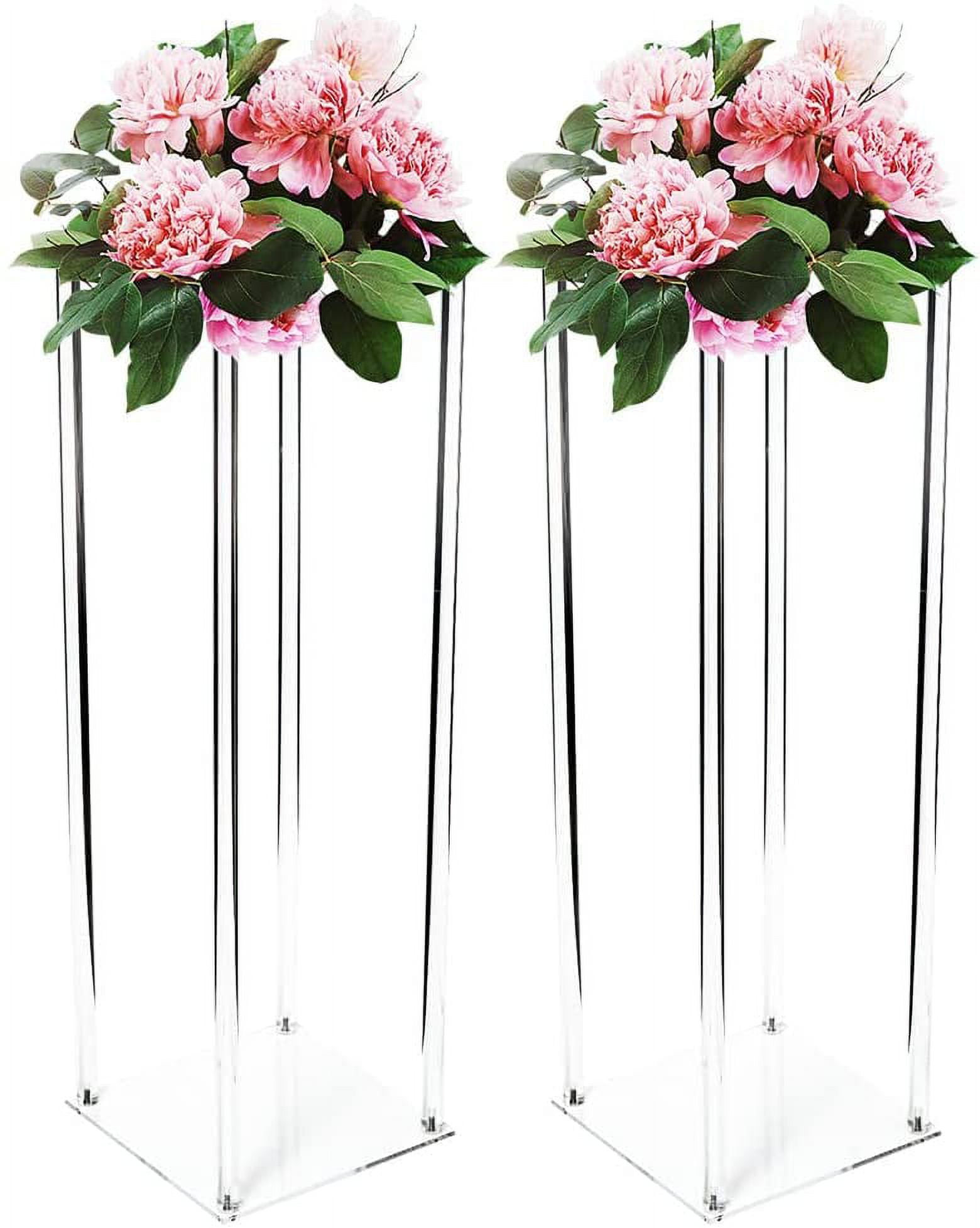 Acrylic Flower Stand Vases, 2 Pack 39'' Tall Acrylic Flower Stand ...