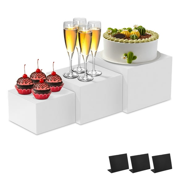 Acrylic Food Display Riser Boxes Cube Dessert Stand with Storage Design Fashionable Organizer Shelves for Cupcake Candy Weddings Parties