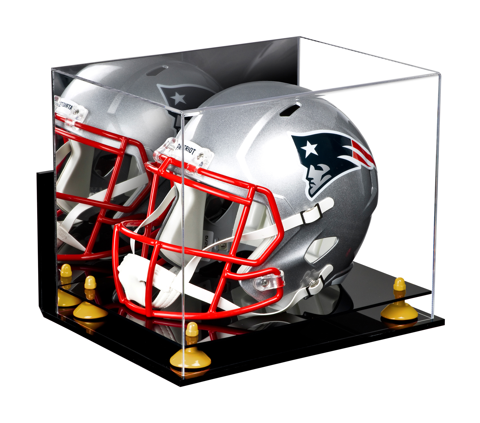 Acrylic Football Helmet Display Case with Mirror, Wall Mount and Yellow ...
