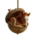 thumbnail image 1 of Acrylic Forest Animal Ornaments 2.5 Inch Hanging Decor for Christmas Tree, Cute Sleeping Foal Acorn Pendant for Home Fireplace Wall Window Nursery Party, 5 Pack, 1 of 5
