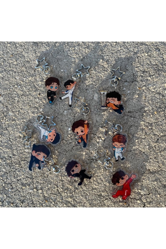 Acrylic Formula 1 Chibi Keychains | F1 keychains by l4ncc | Oscar Piastri, Lando Norris, Sainz, Verstappen (1 keychain)