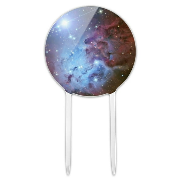 Acrylic Fox Fur Nebula Monoceros Constellation Galaxy Cake Topper Party Decoration for Wedding Anniversary Birthday Graduation