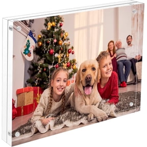 Acrylic Frame, 8x10 Inches Picture Frames Clear Double Sided Photo Frame with Magnetic Desktop, 8x10"(1 Pack)