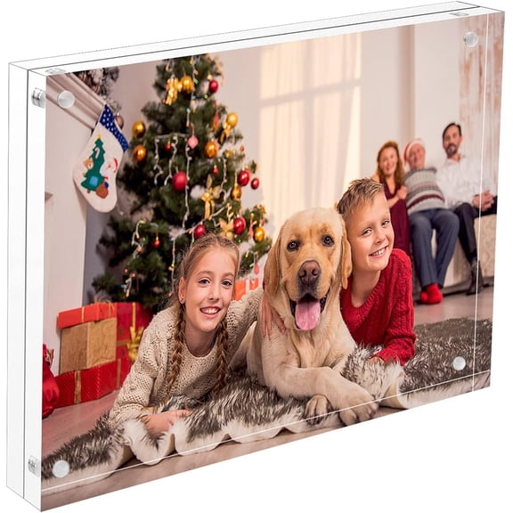 Acrylic Frame, 8x10 Inches Picture Frames Clear Double Sided Photo Frame with Magnetic Desktop, 8x10"(1 Pack)