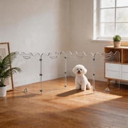 Acrylic Freestanding Pet Gate, 23.6" Tall Folding Transparent Pet Playpen with Handles Handle/Support Feet for Indoor, 4-Panel