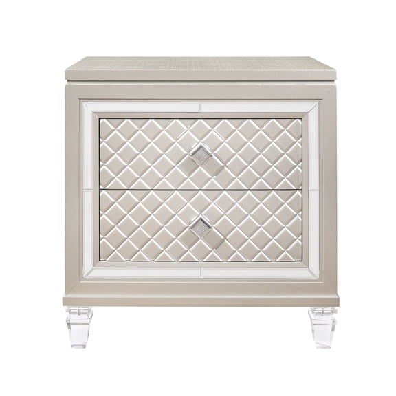 Acrylic Front Design - Jewel Embellishment Feature - Bedroom Night Setup - Alluring Nightstand