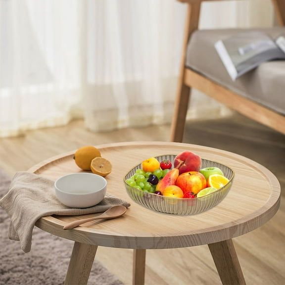 Acrylic Fruit Bowl, Small Snack Serving Platter, 1-Piece Plastic Tray for Hotels, KTV & Commercial Use, & Lightweight for Easy Serving and Display Aestivo | Yellow | AESTIVO