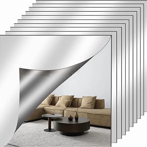 Winter Poetry Upgrade Acrylic Full-Length Mirror, Self-Adhesive Soft Wall Mirror, Shatterproof Bathroom Vanity Mirror for Home Gym and Bedroom